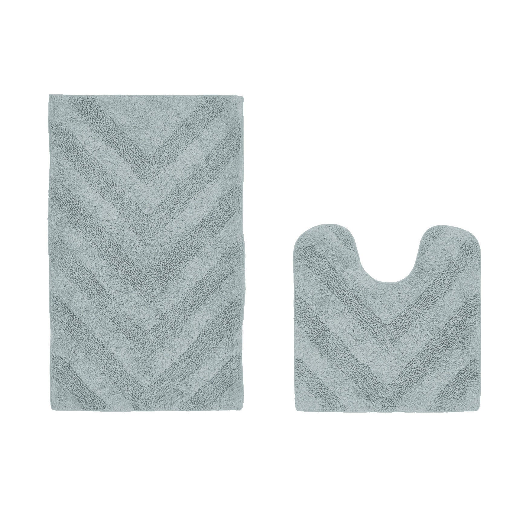 Hugo Collection 100% Cotton 2 Piece (20 inches X 20 inches | 21 inches X 34 inches) Bath Rug Set, BLUE, hi-res image number 0