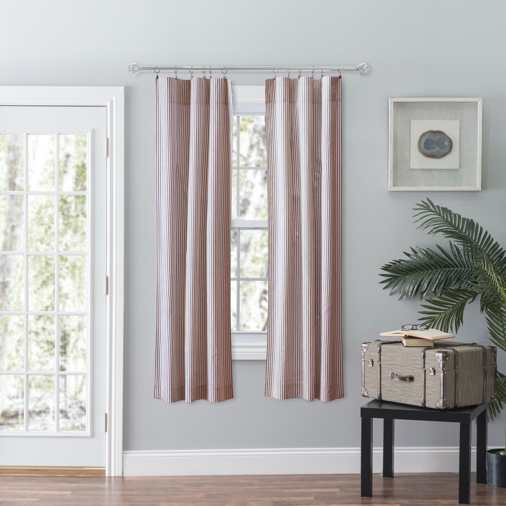 Plaza Stripe Long Length Tailored Pair, BRICK, hi-res image number 0