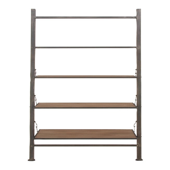 Dark Brown Wood Industrial Shelving Unit, 77 inches x 20 inches x 14 inches, , on-hover image number null