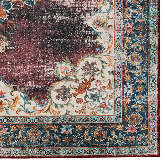Washable Bryant Ivory/Burgundy Rug, , alternate image number null