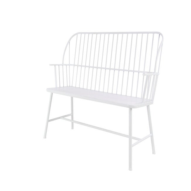 White Metal Farmhouse Bench, , alternate image number 3