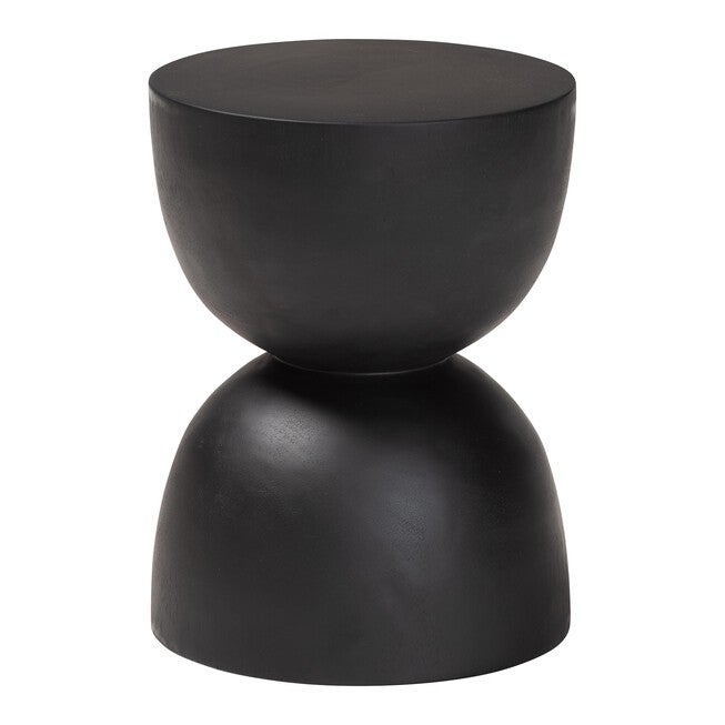 Nomiki Solid Suar Wood Side Table, BLACK, alternate image number 1