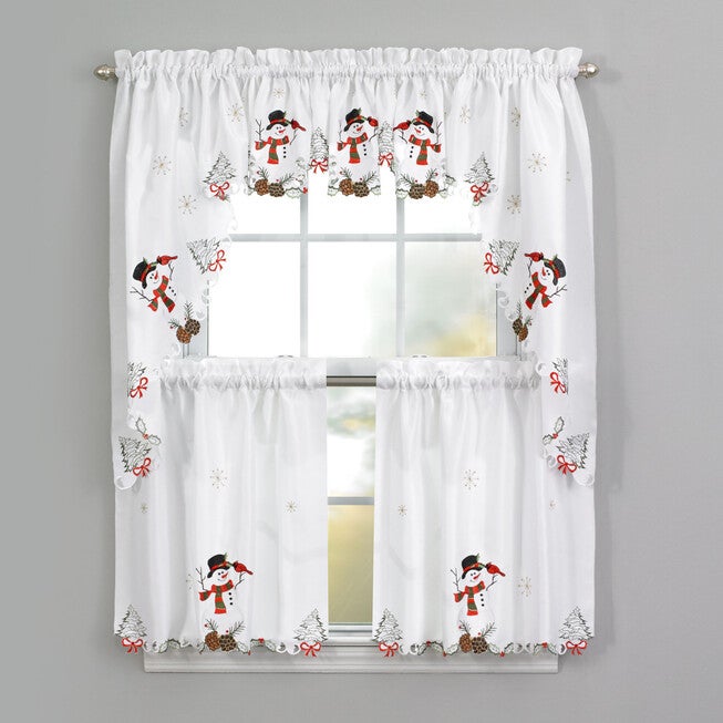 Wintertime Valance, WHITE SNOWMAN, hi-res image number 0