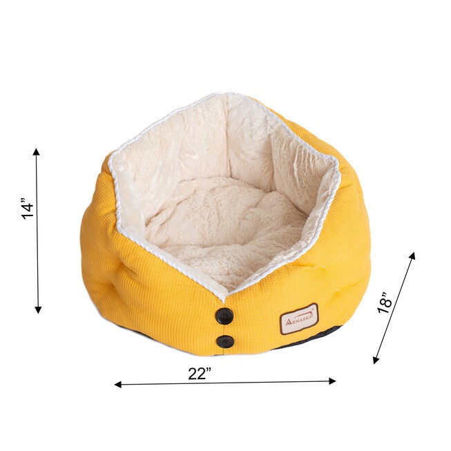 Gold Waffle and White Cat Dog Bed, , alternate image number null