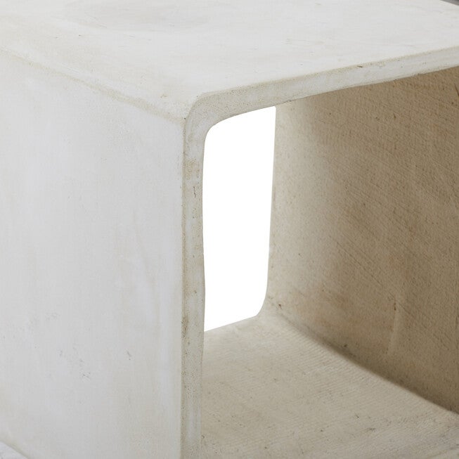 White Fiber Clay Industrial Outdoor Accent Table, , alternate image number 4