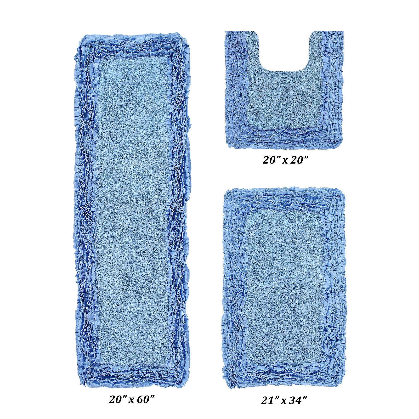Shaggy Border Bath Rug Mat, 3-Pc. Set | OneStopPlus