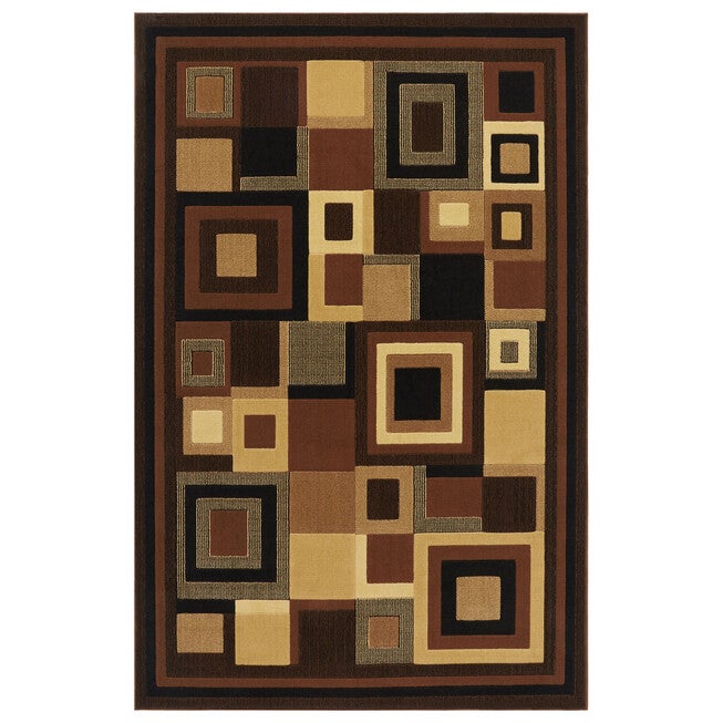 Catalina Square Rug, 5 feet 3 inchesx 7 feet 2 inches, BLACK BROWN, hi-res image number null