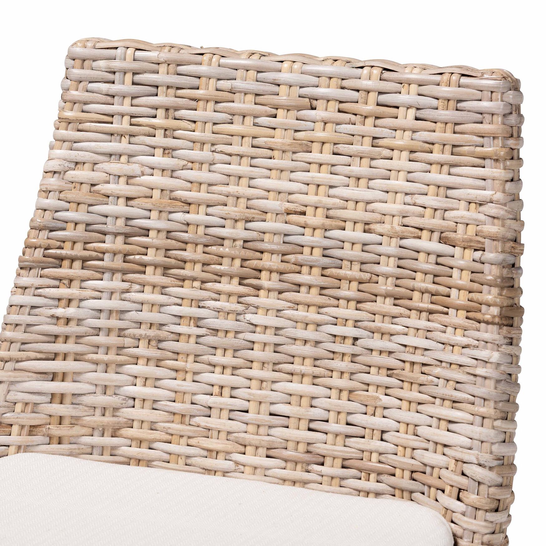 Toby Modern Bohemian Grey Kubu Rattan And Rustic Taupe Finished Mahogany Wood Counter Stool, , alternate image number 4