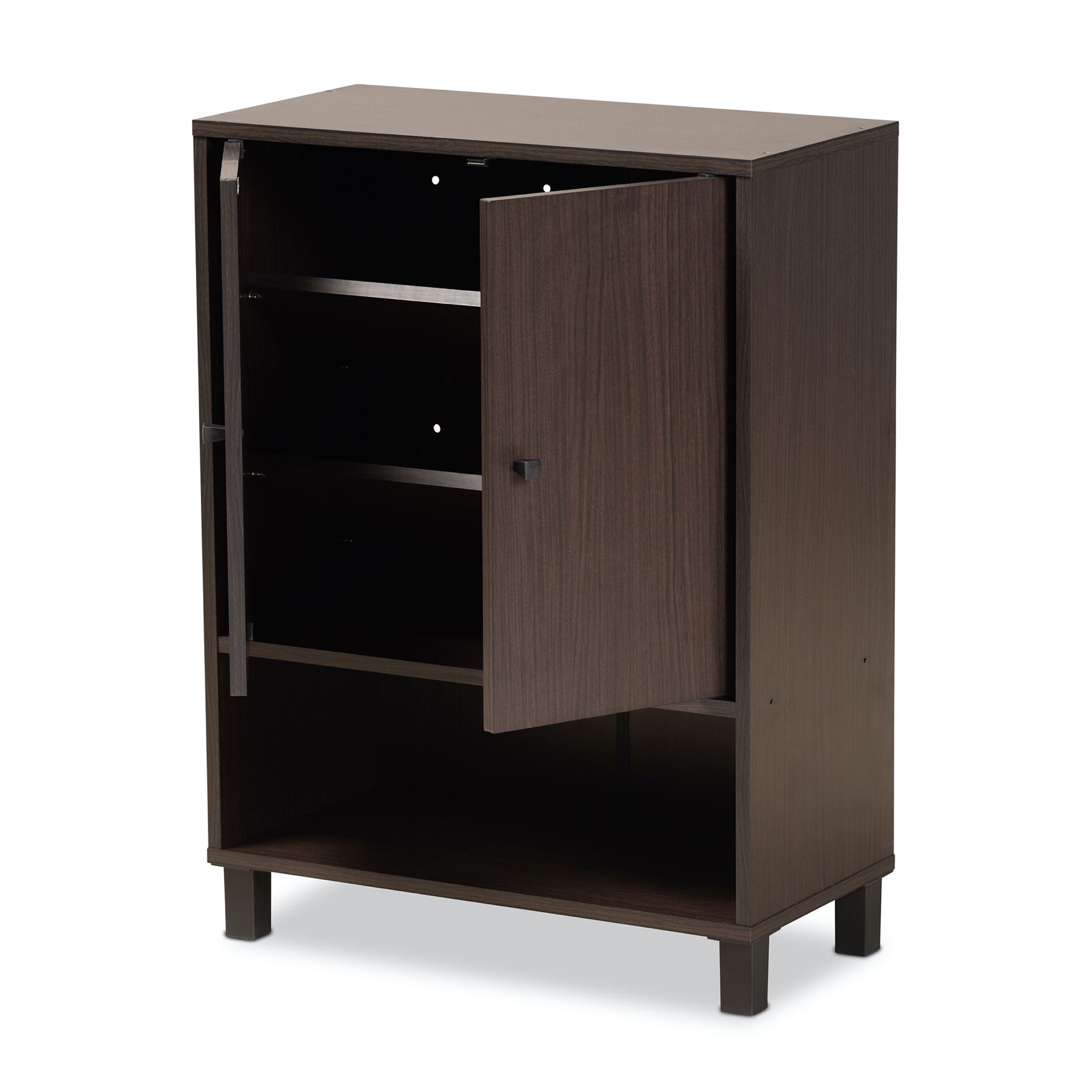 Rossin Wood 2-Door Entryway Shoe Storage Cabinet W Bottom Shelf Furniture, , on-hover image number 1
