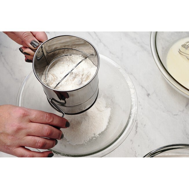 Crank Style Stainless Steel 3 Cup Flour Sifter, , alternate image number null