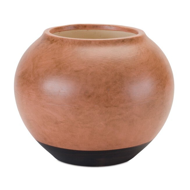 Pot 8.75 inchesD x 7.25 inchesH Ceramic, BROWN, hi-res image number 0