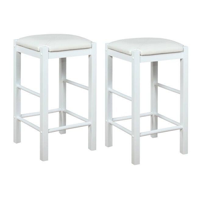 Lancer Backless Counter Stools, White - Set of Two, WHITE, hi-res image number null