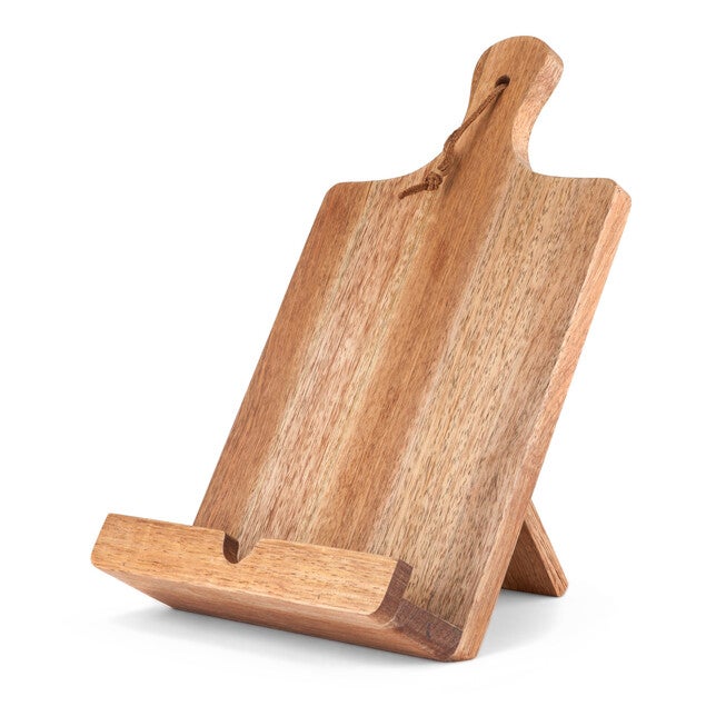 Acacia Wood Tablet Cooking Stand, WOOD, hi-res image number 0