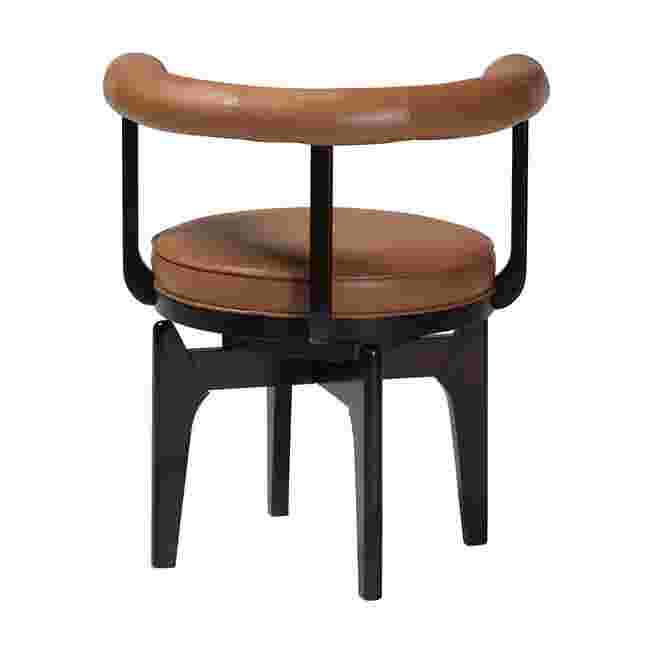 Delacruz swivel dining chair with curved back