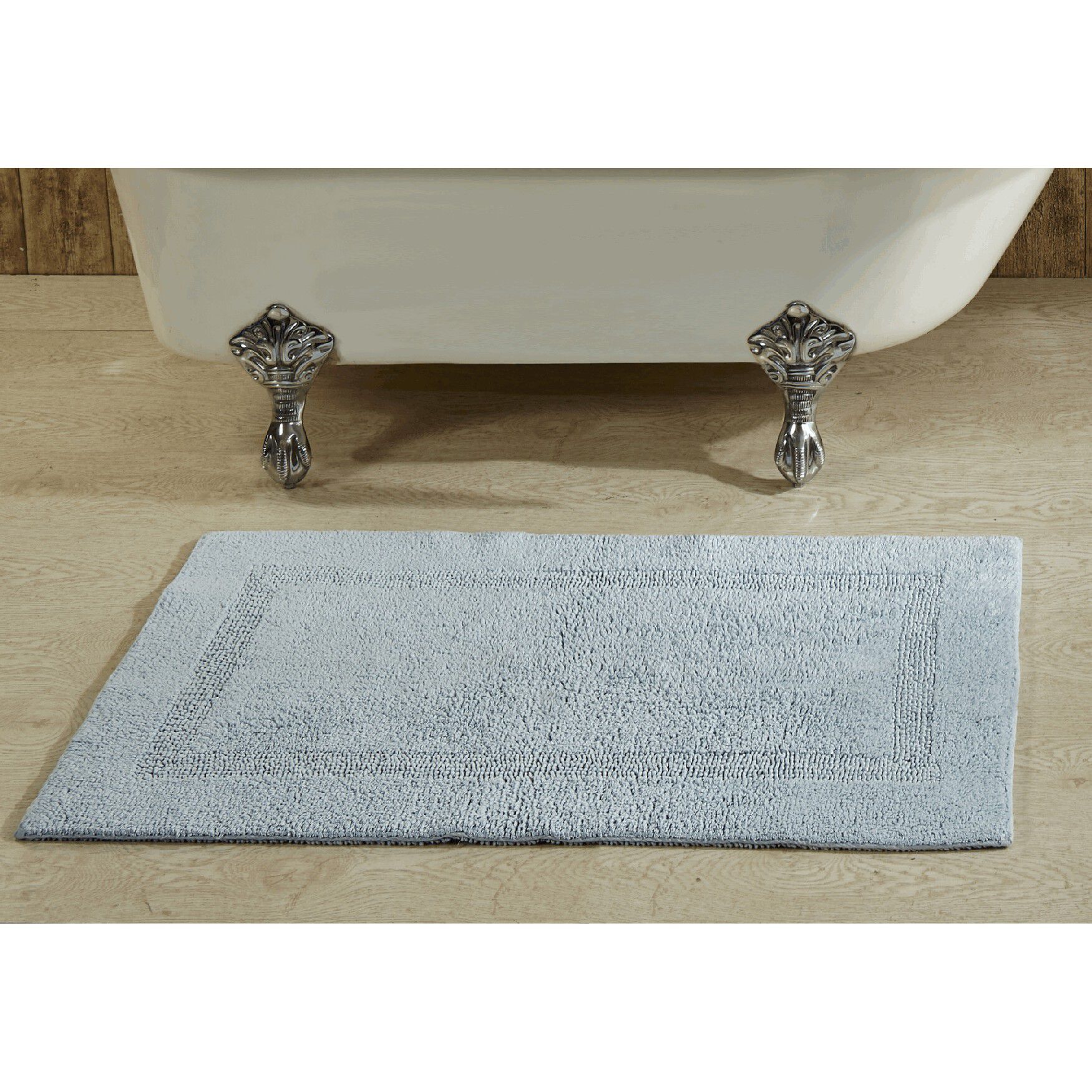 Lux Collections Bath Mat Rug 21 inches X 34 inches Rectangle, BLUE, hi-res image number 0