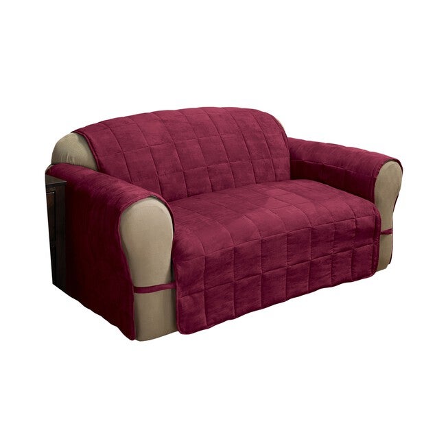 Ultimate Faux Suede Sofa Furniture Slipcover, BURGUNDY, hi-res image number null