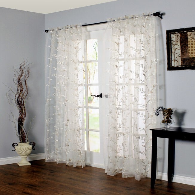 Habitat Venice Indoor Single Pole Top Curtain Panel, WHITE, hi-res image number 0