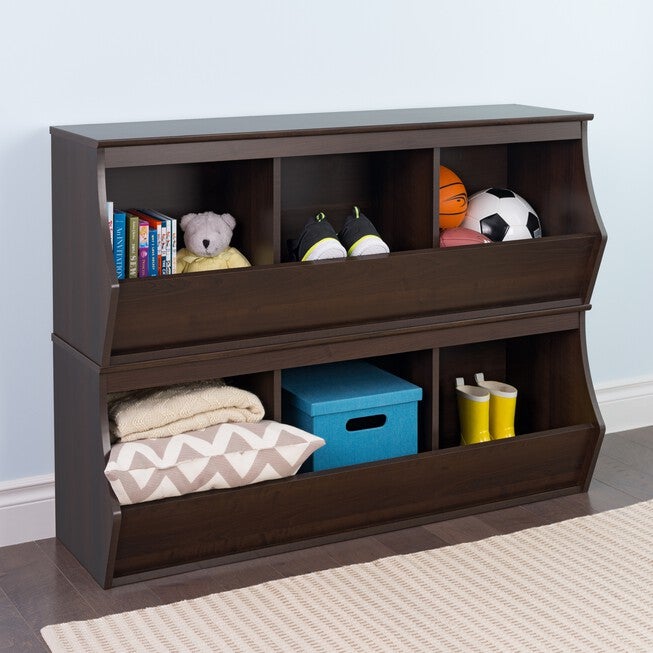 Fremont Stacked 6-Bin Storage Cubbie Espresso, EXPRESSO, hi-res image number null