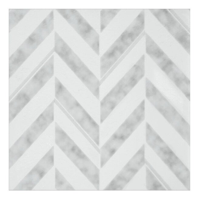 Retro 12x12 Self Adhesive Vinyl Floor Tile - Chevron - 20 Tiles/20 sq. ft., SILVER, hi-res image number 0