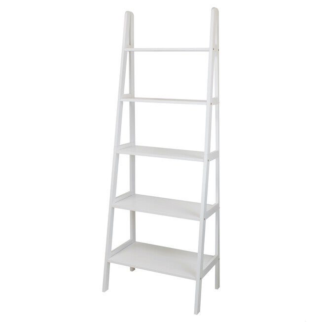 5-Shelf Ladder Bookcase-White, , alternate image number null