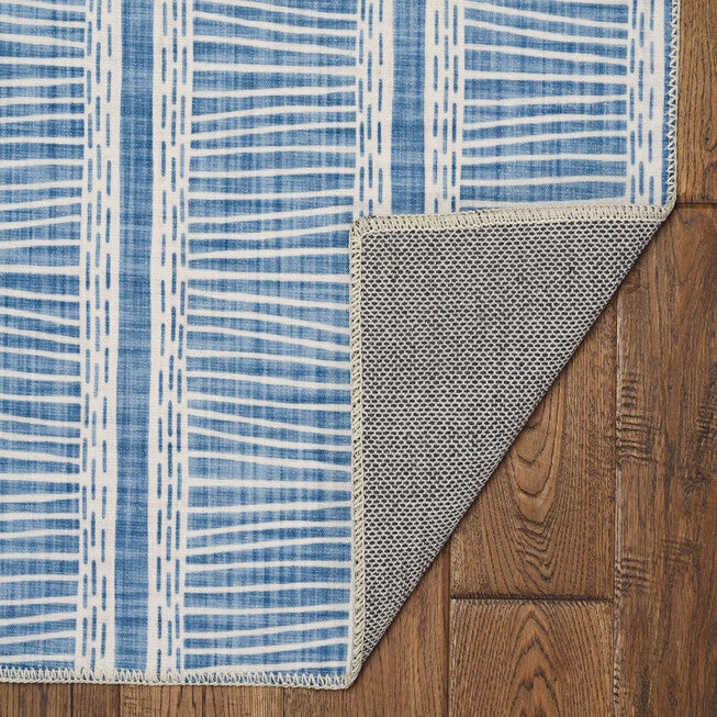 Washable Wallen Ivory/Blue Rug, , on-hover image number null