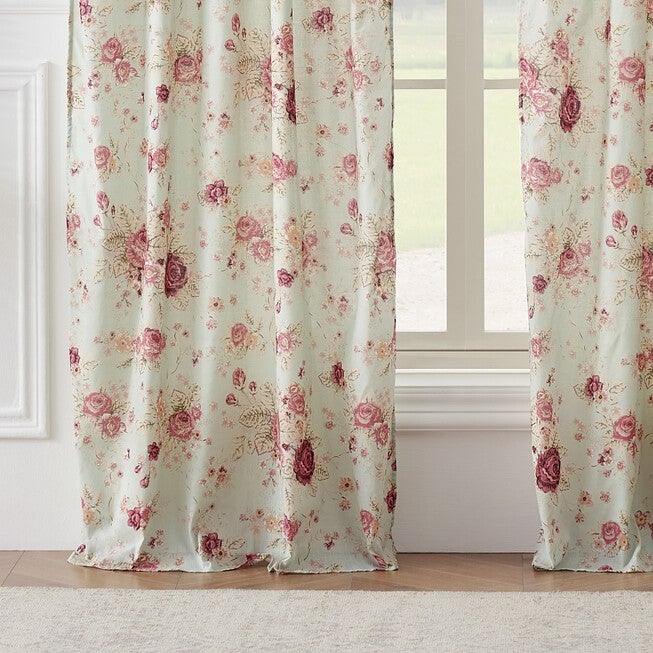 Antique Rose Curtain Panel Pair , , alternate image number 2