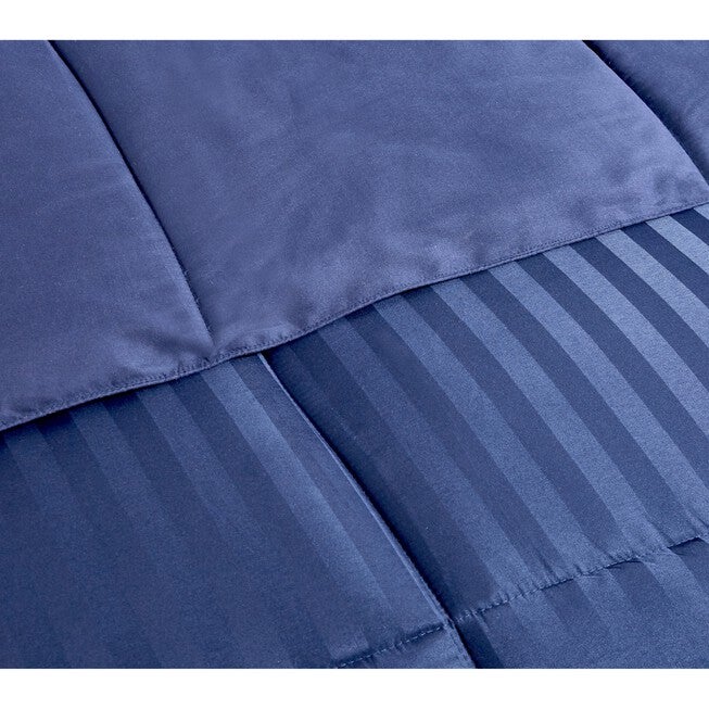 Kathy Ireland 3-Pc Reversible Down Alternative Comforter, Navy Beding, , alternate image number 3