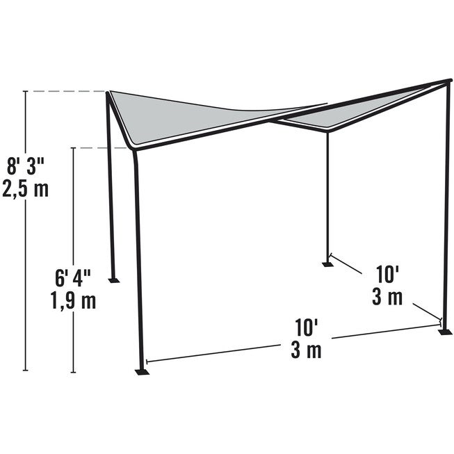 10x10 Del Ray Gazebo Canopy Charcoal Frame Tan Cover, , alternate image number null