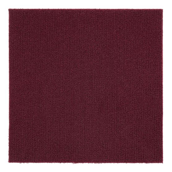 Nexus 12" x 12" Self Adhesive Carpet Floor Tile - 12 Tiles/12 sq. Ft., BURGUNDY, hi-res image number null