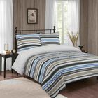 Jersey Knit Blue Stripe Comforter Set, , alternate image number null