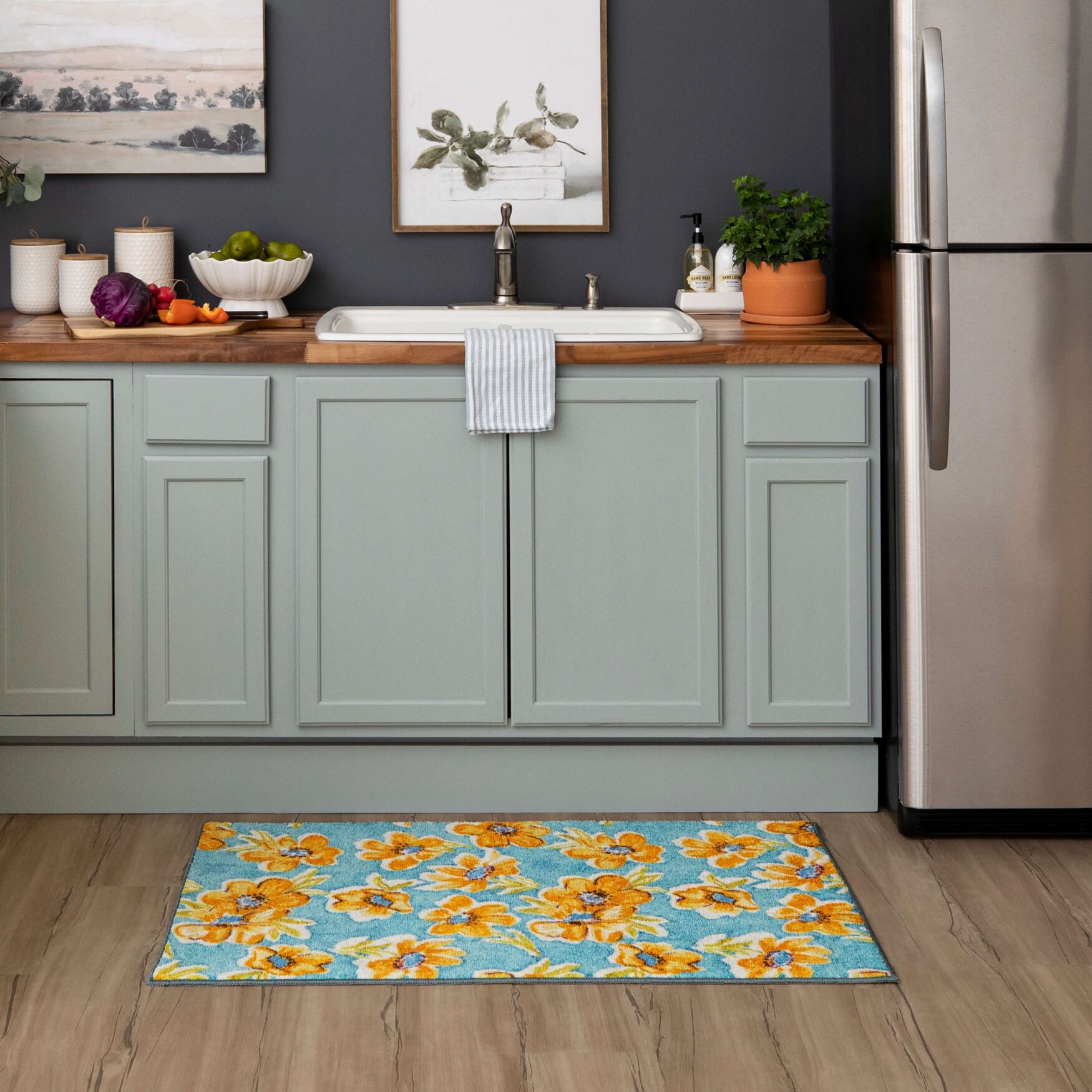 Orange Blossom Kitchen Rug, , alternate image number 7