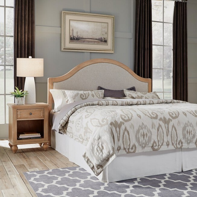 Cambridge White King Headboard & Night Stand, WHITE, hi-res image number 0