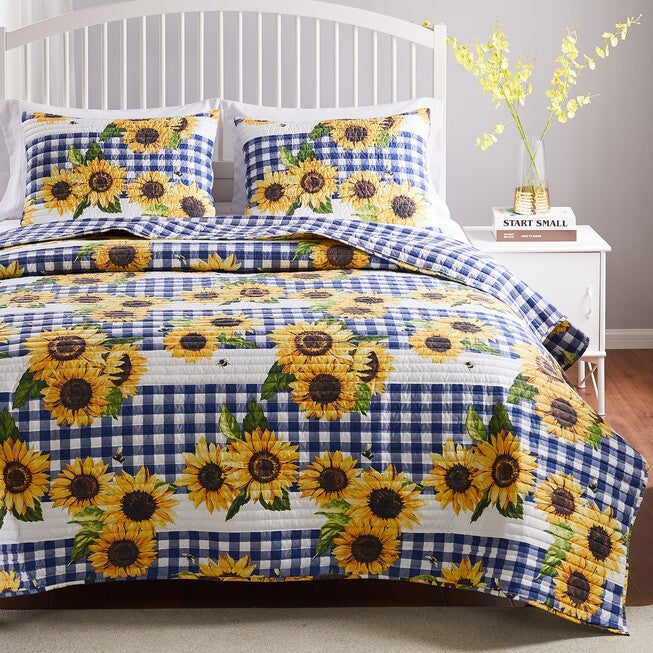 Sunflower Gold Quilt Set, GOLD, hi-res image number null