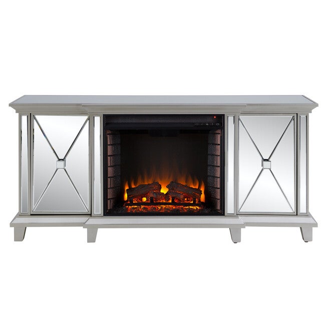 Toppington Mirrored Lifelike Embers Fireplace Media Console, , alternate image number 1