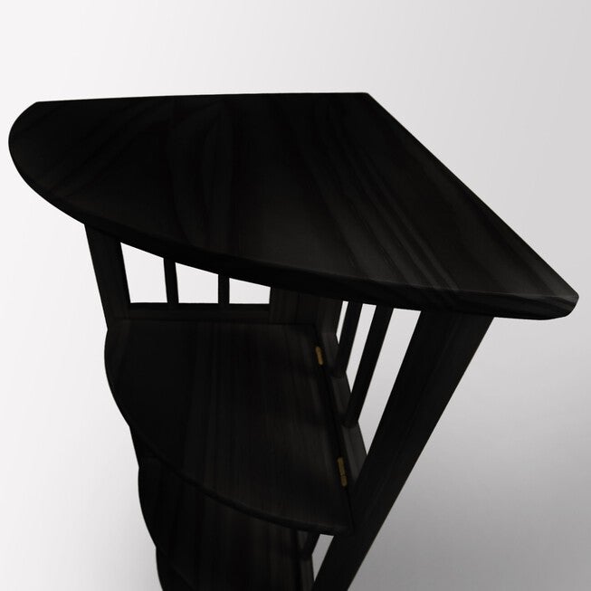 4-Shelf Corner Folding Bookcase-Black, , alternate image number null