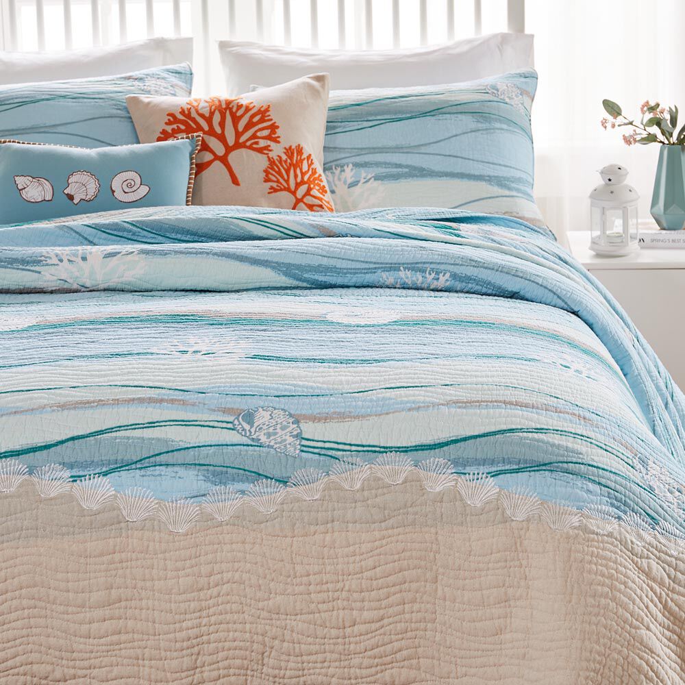 Maui Coastal Cotton Quilt Set, MULTI, hi-res image number 0