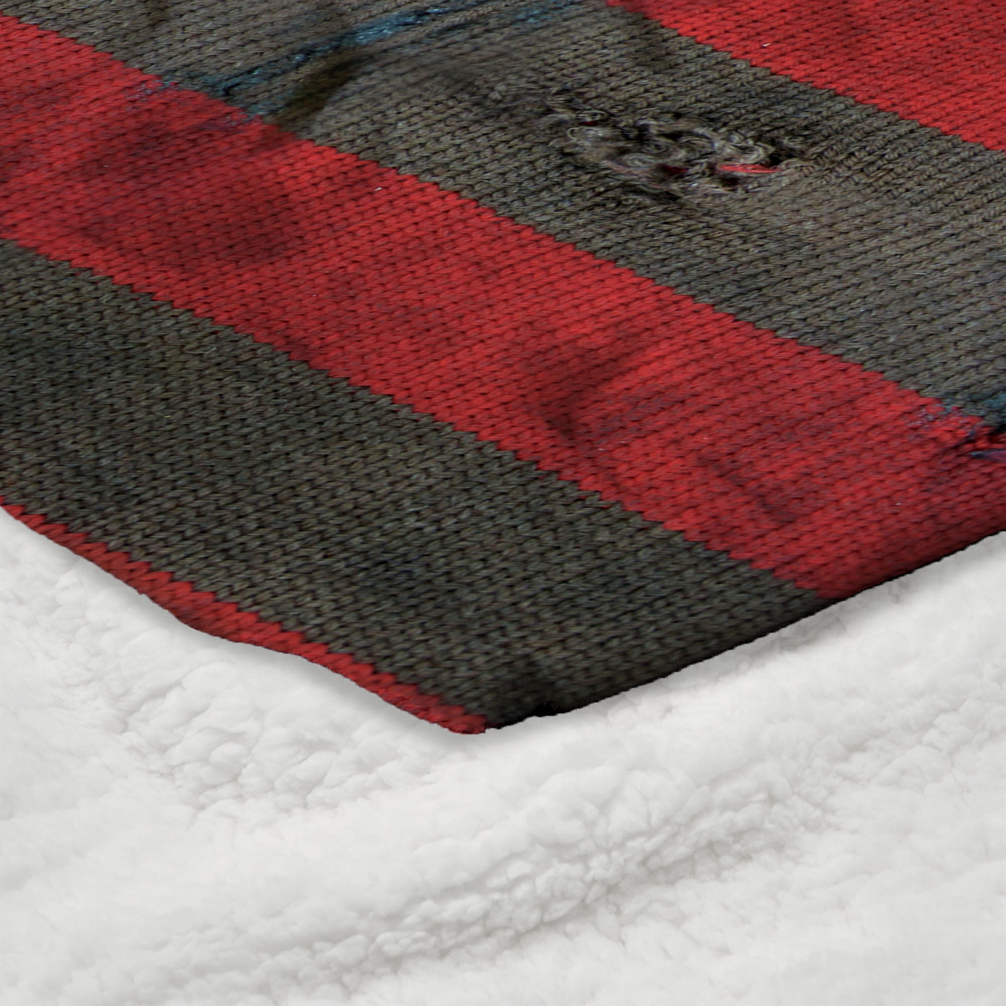 Warner Bros. Nightmare on Elm Street Sweater Silk Touch Sherpa Throw Blanket 50X60 Inches, RED, alternate image number 4