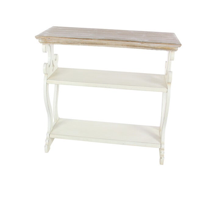 White Farmhouse Wood Console Table, 32 x 38, , alternate image number null