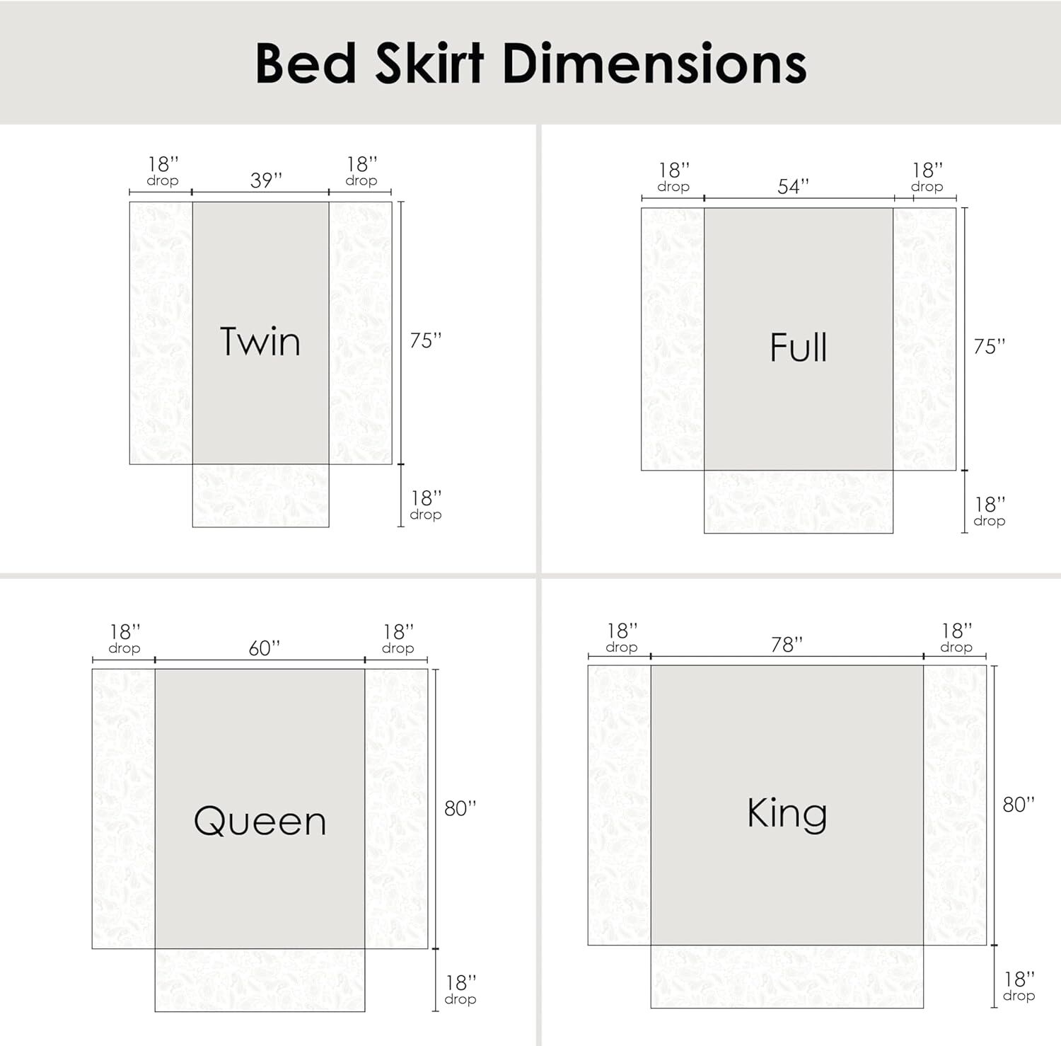 Paisley Quilted Bedskirt, IVORY, alternate image number 4