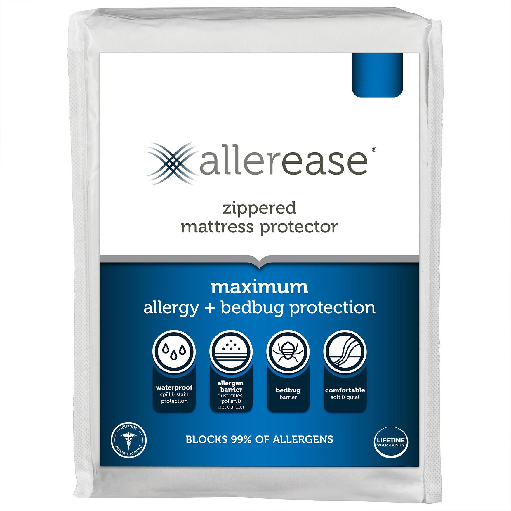 AllerEase Maximum Mattress Protector, WHITE, hi-res image number 0