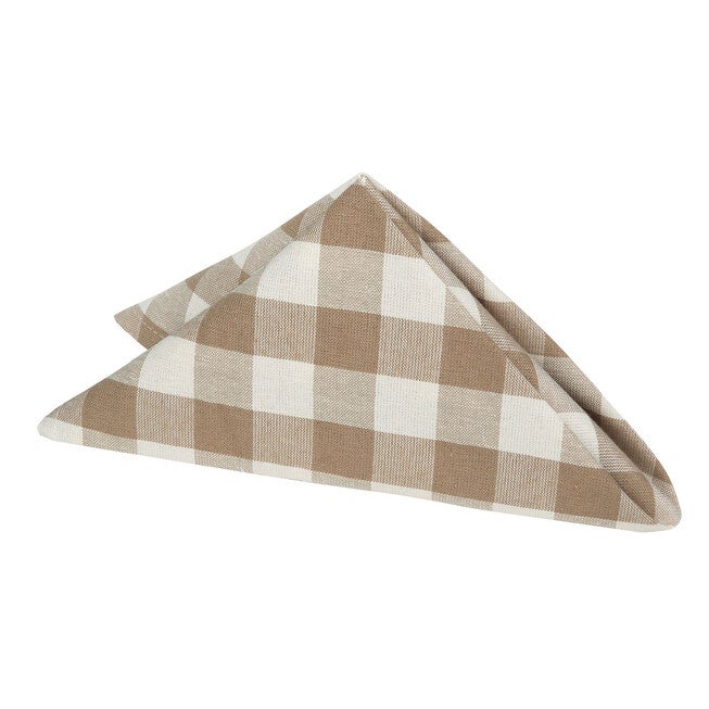 Buffalo Check Dinner Table Napkins Set of Four, TAUPE, hi-res image number null