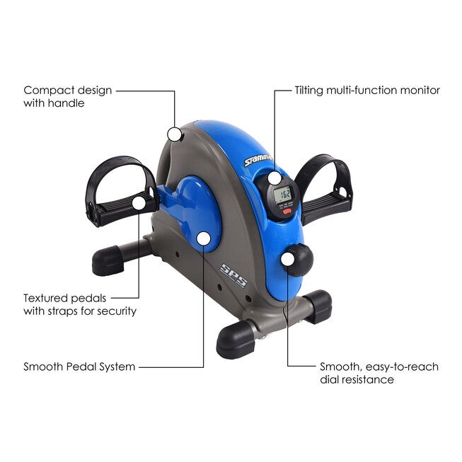Mini Exercise Bike, Blue Home Fitness Equipment, , on-hover image number 1