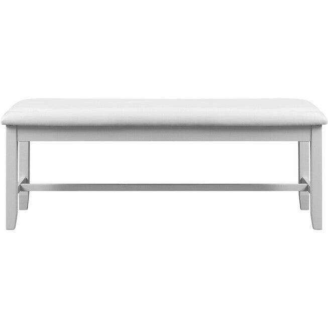 Kendal Dining Bench, White, WHITE, hi-res image number 0