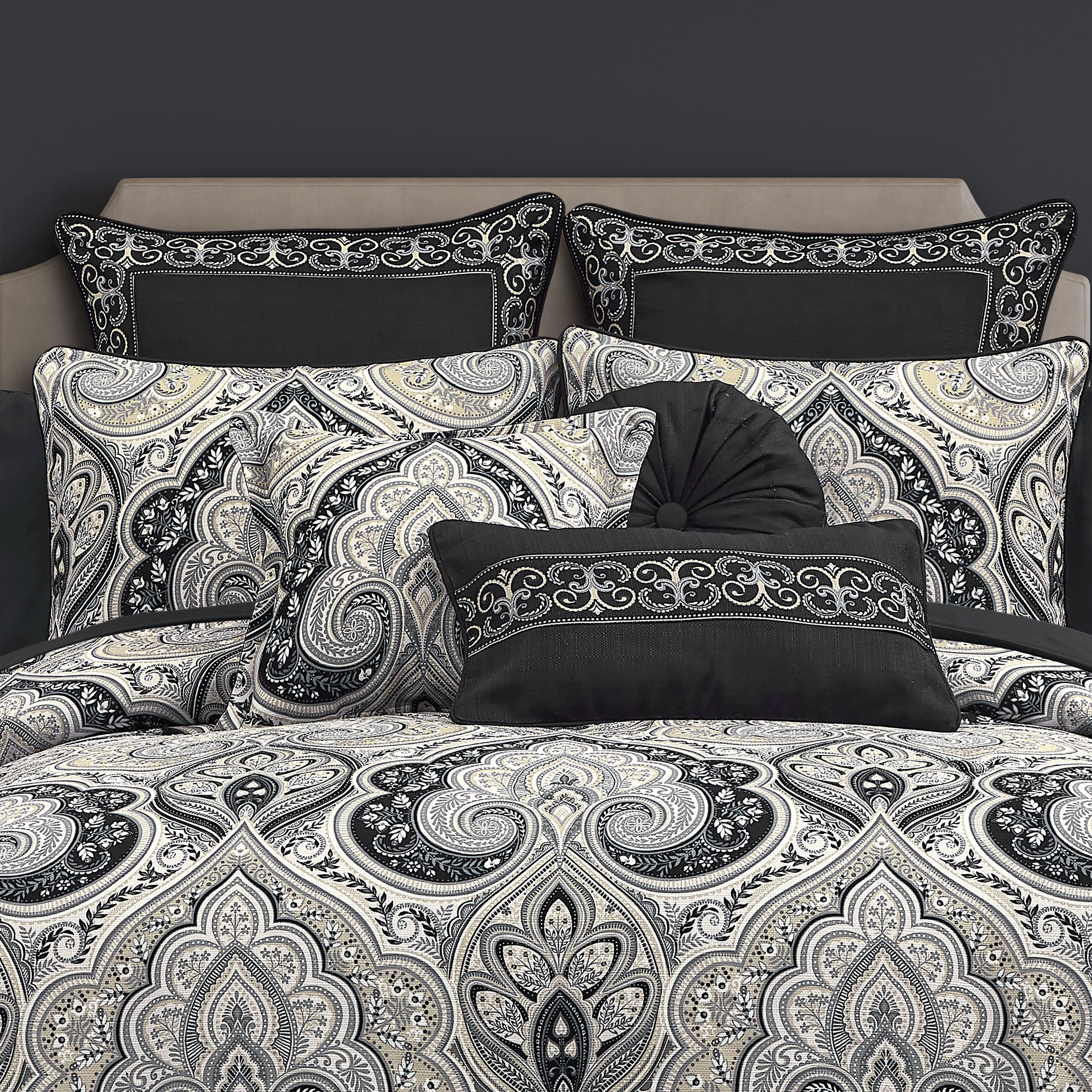 Messina Boudoir Decorative Throw Pillow, BLACK, alternate image number 2