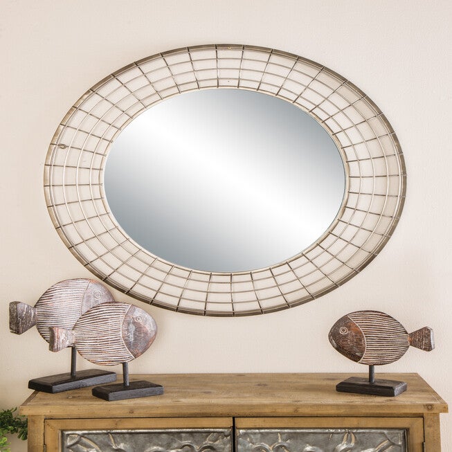 Black Industrial Metal Wall Mirror, , alternate image number 6