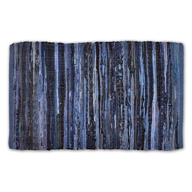 Multi Nautical Blue Rag Rug 50X80Cm, BLUE, hi-res image number null