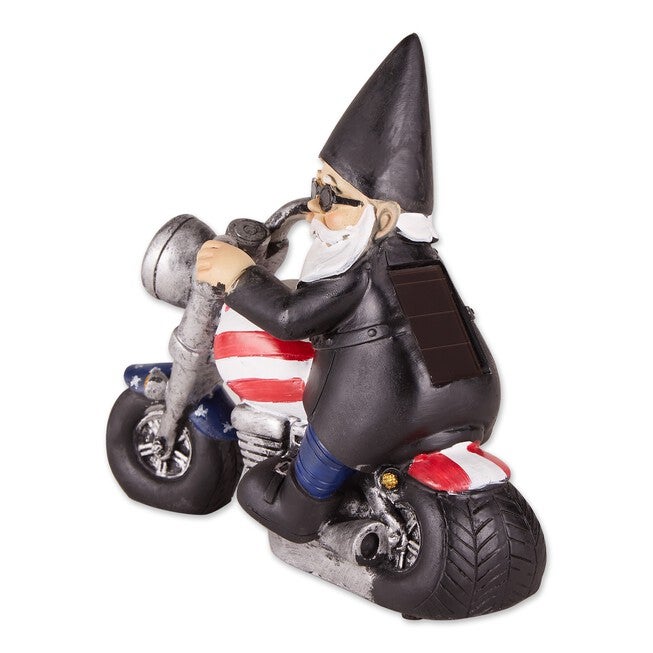 Biker Gnome Solar Statue, , on-hover image number null