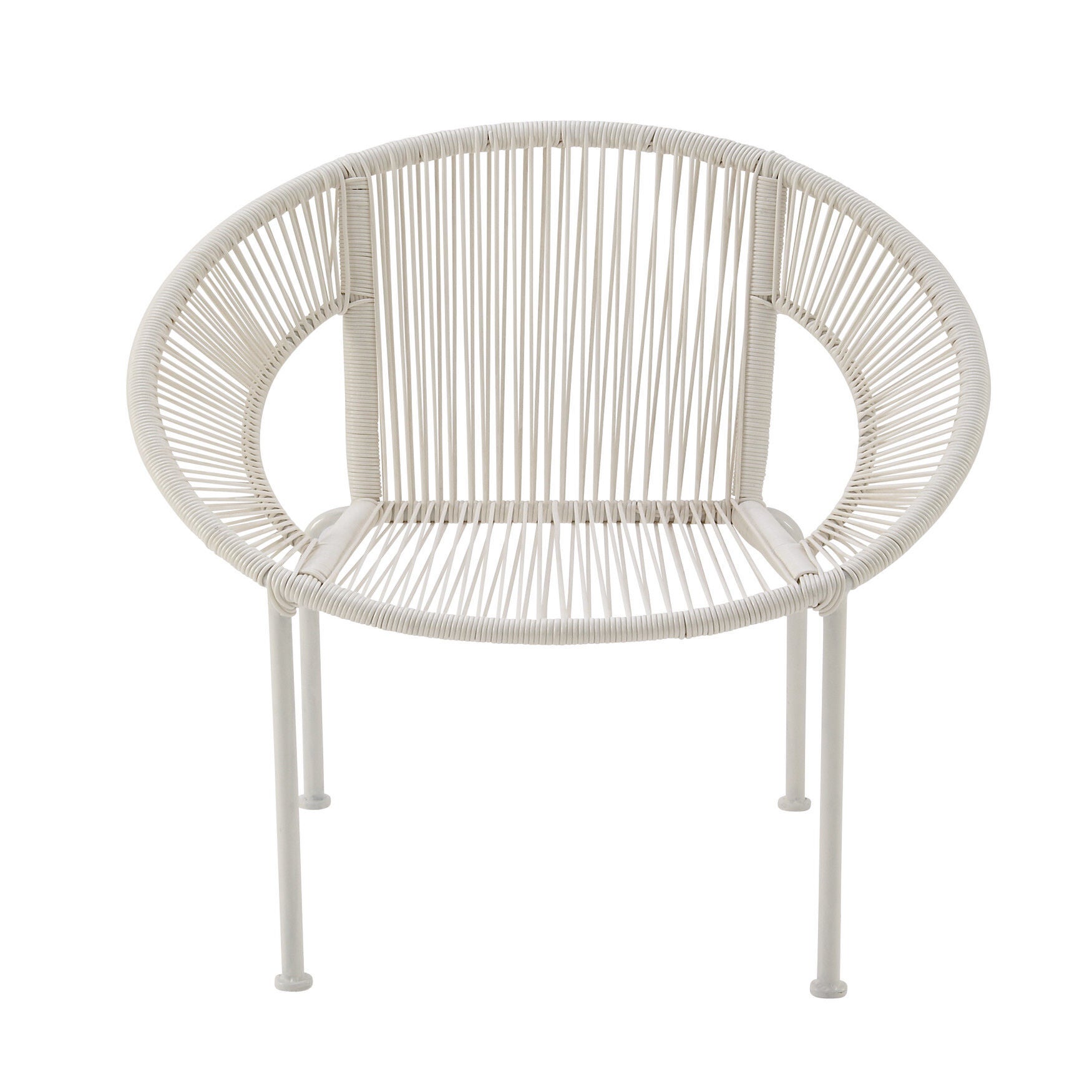 White Metal Contemporary Outdoor Chair, WHITE, hi-res image number 0