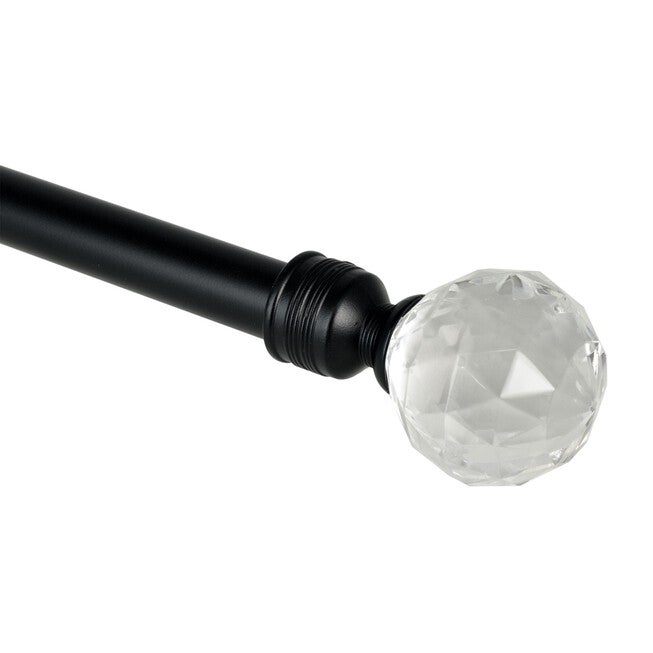 66 inches-120 inches Rod set with Disco Finial, BLACK, hi-res image number null