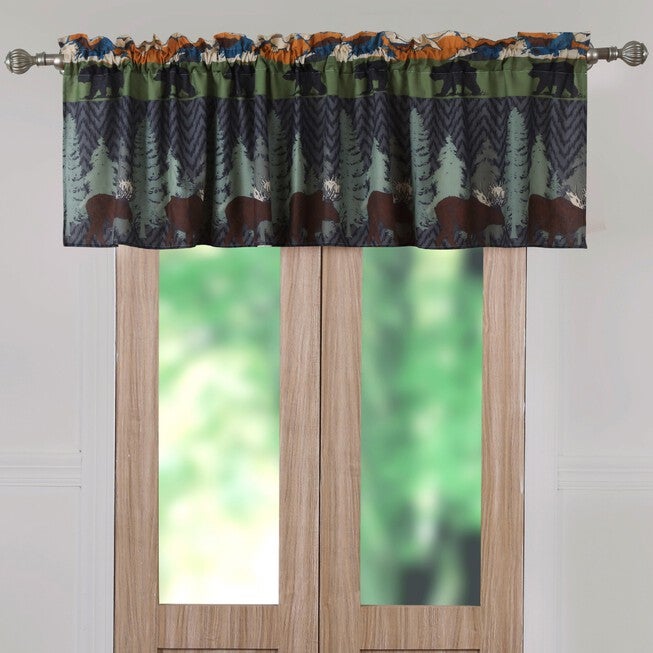 Black Bear Lodge Window Valance , MULTI, hi-res image number 0